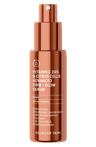 Allies of Skin Сироватка з вітаміном С та клітинами цитрусу Vitamin C 20% & Citrus Cells Advanced Firm & Glow Serum 30 ml 000332 фото